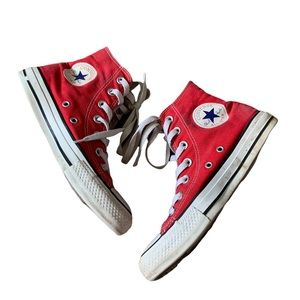•red converse all star high tops•